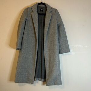 Zara Long Gray Open Front Peacoat